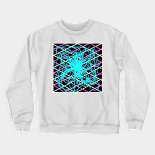 Inverted Blue Pink Black Geometric Abstract Acrylic Painting II Crewneck Sweatshirt